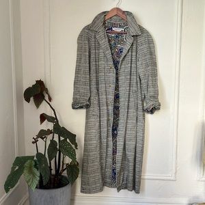 Vintage Houndstooth Trench Coat